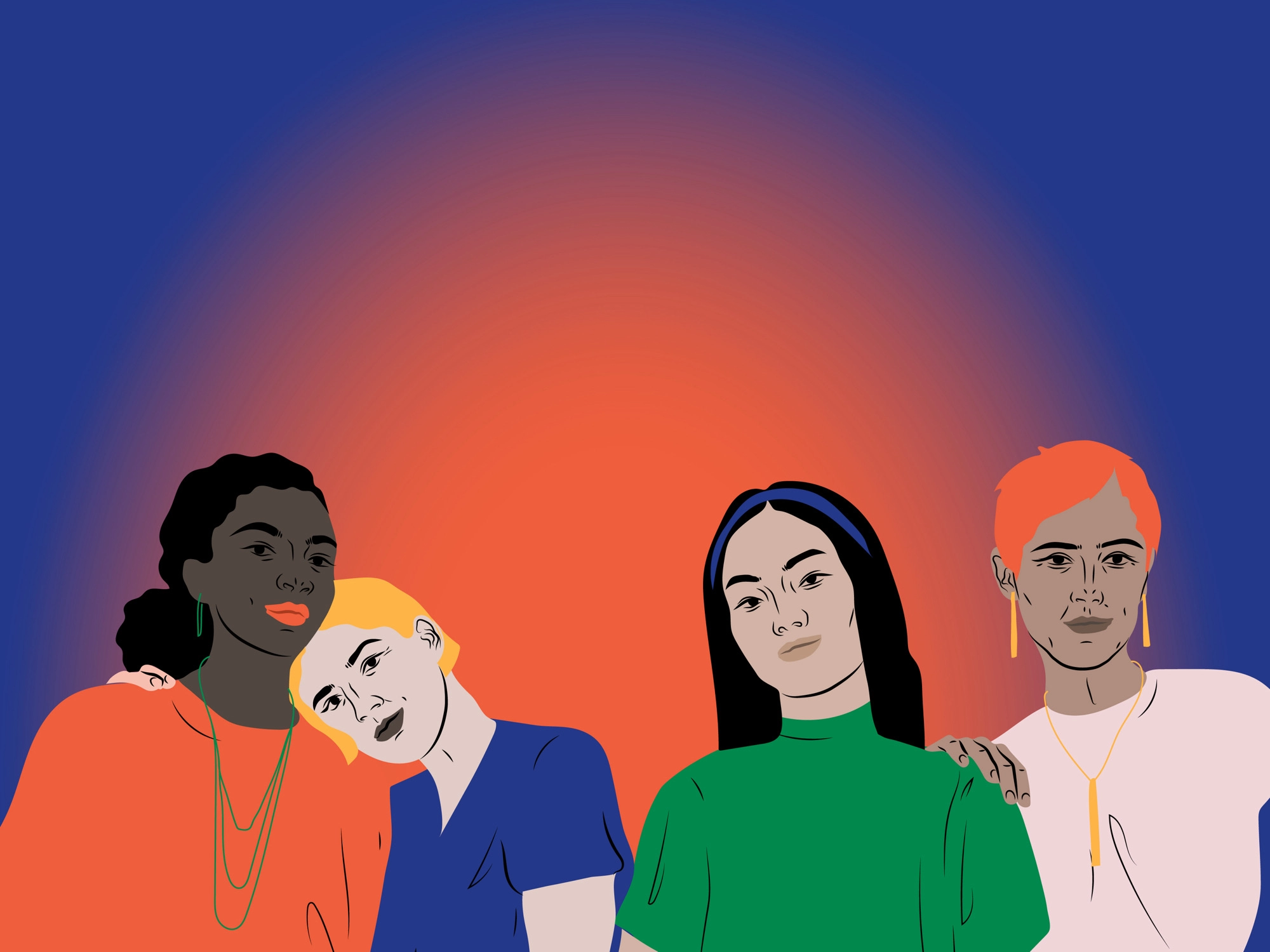 Illustration of four women